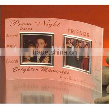 curved frosted Acrylic photo frame arc-shaped PMMA/Plexiglass/Lutic picture photo frame with magent back