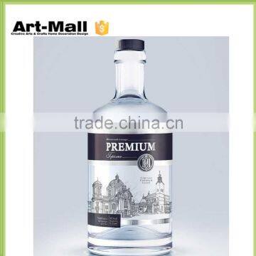 Latest design new premium 750ml alcohol glass bottle with decal