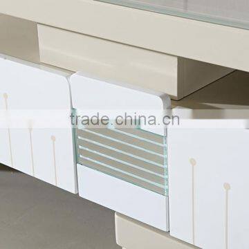 White Corner Wood tv Stand for Flat Screen tv photo-3