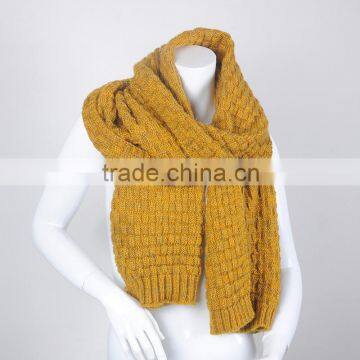 Custom Jacquard Acrylic Yellow Women and Men Knitting Scarf photo-4