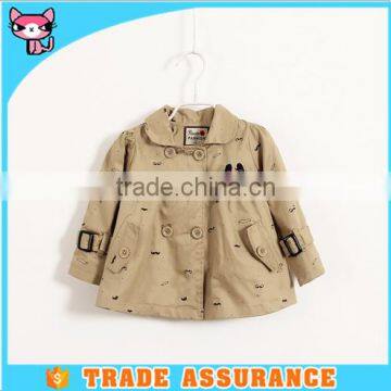 Khaki Color Cute Rabbit High Waist Fashion Winter Coat For Child