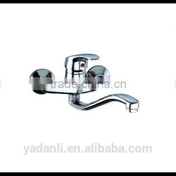 Polished chrome kaiping manufacturer long swivel single handle wall mounted kitchen faucet 3040