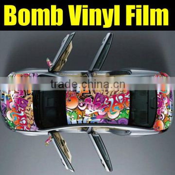 Bomb car vinyl film 1.52x30m with air channels Animal skin bomb wrapping film