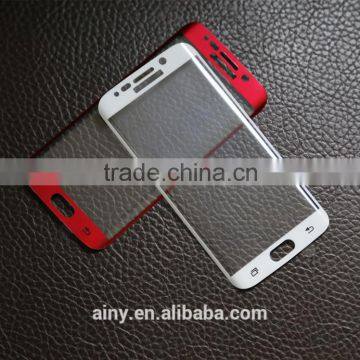 New premium 2016 free sample colored full cover tempered glass screen protector for samsung galaxy s6 edge plus