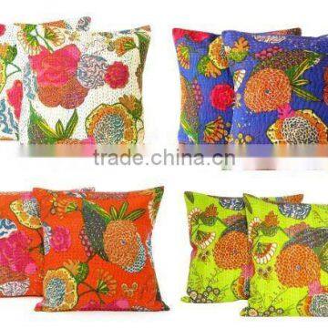 Luxurious Tropicana Kantha work Cushion Covers Bohemian patterns