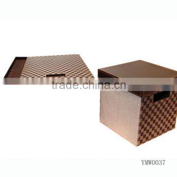 PU Leather Square Storage Box for Home or Hotel Supplies