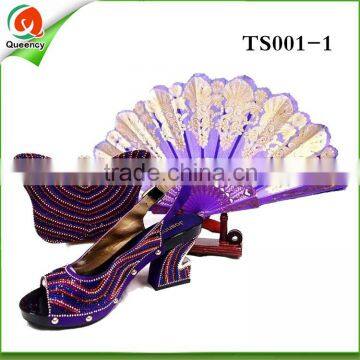 wholesale african shoes and bag to match TS001 2016 new design