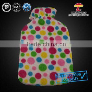 2000ml MTTP hot water bag with fleece cover lollipop colourful small dots