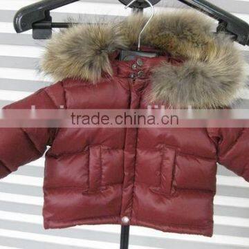 Kid's soft hand feeling down feather jackets