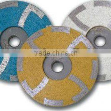 Flat resin-filled diamond cup wheel for marble and granito grinding