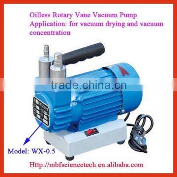 Oilless Rotary Vane Vacuum Pump, Model: WX-0.5, Pumping Speed: 0.5L/sec, Motor Power: 0.12KW, No Pollution