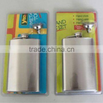 hot sale 6oz hip flask with blister packing for gift set