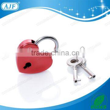 2016 AJF new style and very popular mini zinc alloy red heart love lock