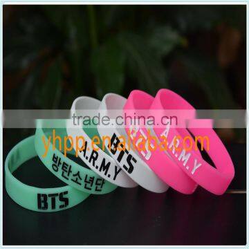 Custom KPOP BTS Bangtan Boys ARMY Silicone Debosssed Wristband Bracelet                        
                                                Quality Choice