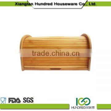 Hot Sale Bamboo Bread Storage Box with food safe oiled finishing, totally bamboo material bamboo bread box