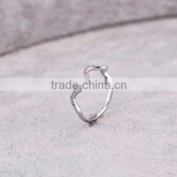 Silver Jewelry Wave Ring Birthday Gift For Women photo-2