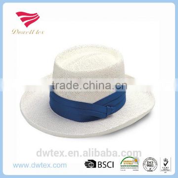 Fashion Design Lady's Fashion Natural Paper White Straw Hat