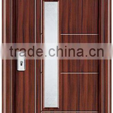 Wooden PVC Door With Glass(CF-W041)