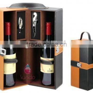 Hot New Products 2015 Leather Wine Carrier for 2 Bottles photo-6