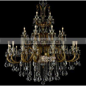 Biggest Decorative Antique Classic Metal Crystal Chandelier Hanging Lighting Fitting MD8763-16+8+4