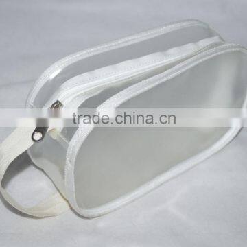 Brand new PVC transparent cosmetic bag with handle china factory