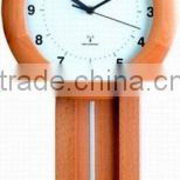 Glass wooden pendulum wall clock