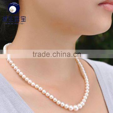 pearl charm necklace fresh water pearl 3-9mm wholesale graduale pearl shape