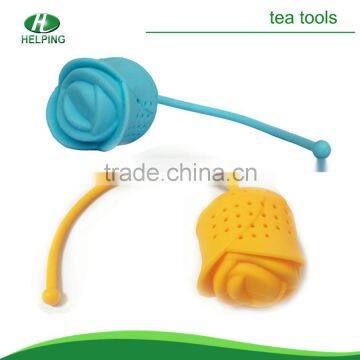 Wholesale rose food grade silicone tea filter/tea strainers/tea infuser.