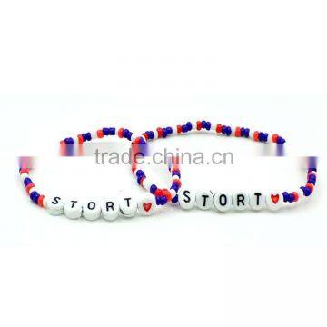 Promotion Gifts With Customer's Logo Palstic Beads DIY Elastic Customized Bracelet