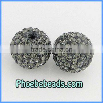 Wholesale 14MM Shamballa Beads Gray Clay Micro Pave Czech Bling Bling Crystal Rhinestone Round Disco Balls For DIY Bracelets