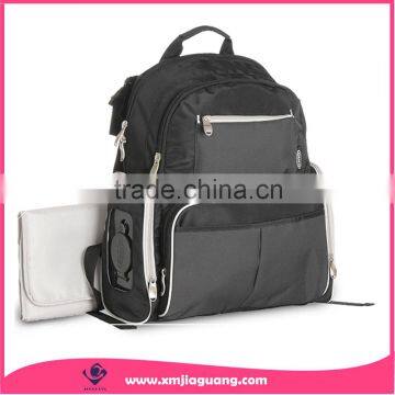 Top selling black diaper bag backpack mommy bag with diaper changer pad