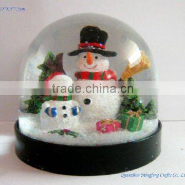 Resin snowman santa clasuse plastic globe XMAS decoration