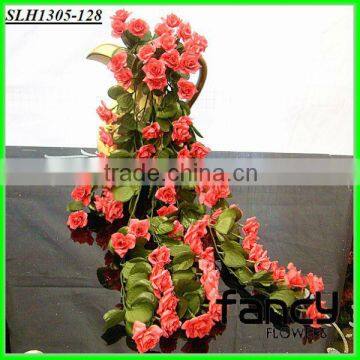 home&wedding decoration,pink small srtificial flower ribbon rose making