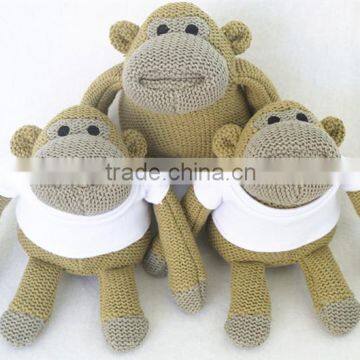 Wholesale knitted animal toys ,knit stuffed gorillas toys