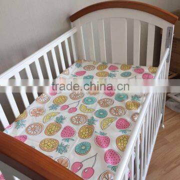 Colorful Fruits Pattern Waterlemon 100% Cotton Soft Touch Baby Bed Sheet