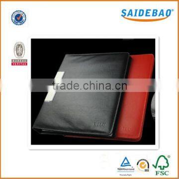 Pu/genuine leather A4 portfolio case meeting folder with customer design