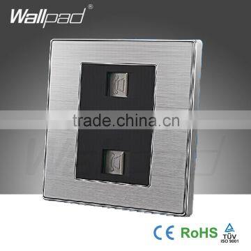 2015 China Hot Sale Wholesaler Wallpad Luxury Wall Light Switch Panel Telephone Double TEL Socket