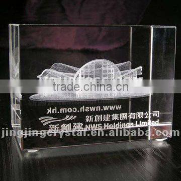 Customised Crystal or Artificial 3D Glass Cube Laser Engraved