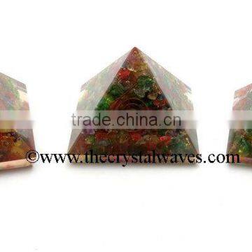 Chakra Orgone Pyramids Dyed Quartz With Copper Coil