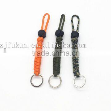 Fashion Ladder Weave Paracord Survival Keyring Adjustable Plastic Round Buckles Loop Parachute Rope Paracord keychains