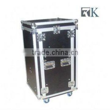 Latest RK 19 inch shock mount case RK10X14PU ATA Wood Flight Pop-Up Console Rack Case; 10U Top; 14U Bottom