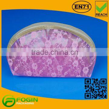 Pink Beauty Pouch Bag for Cosmetic With Mesh photo-3