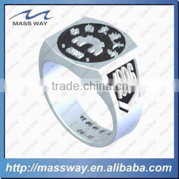 commemorate metal brass zinc alloy silver fashion 3D jewelry ring