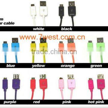 Colorful micro usb charging port connector cable