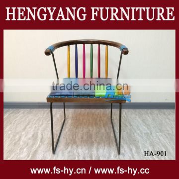 2015 new design modern metal and wood arm fast food restaurant chairs and tables