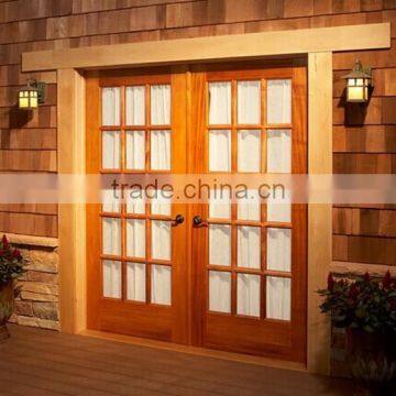 Double Exterior French Door and Oak Wood Glass Patio Door S17-01