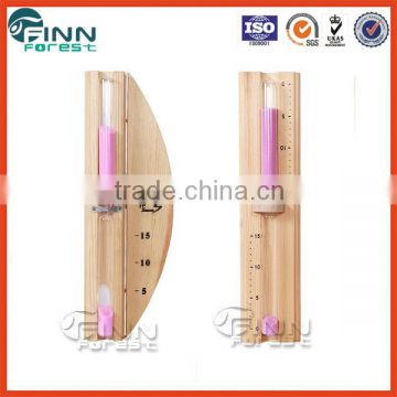 Pine wood frame sauna room hourglass sand timer