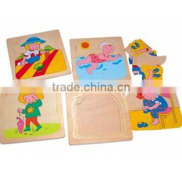 Intellectual Baby Educational Developmental Healthy Wood Puzzle Toy