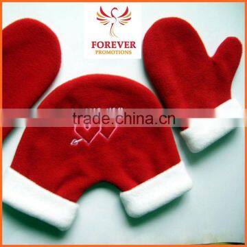 Holiday Gifts Father Christmas Red Gloves and Cap