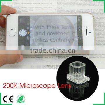Portable Stick-on 200x Zoom Microscope for Iphone 6 Plus 5c 5s 4s Samsung Galaxy s6 s4 s5 Note4 Htc One m8 m9 photo-2